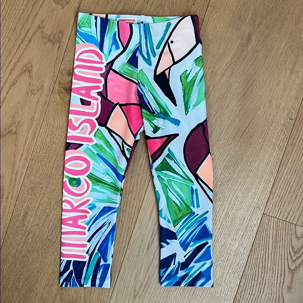 NWT $98 adorable UPF 50 toddler size 2T leggings Flamingo's